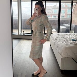 Vintage Chanel Boutique Tweed Jacket and Skirt Suit
